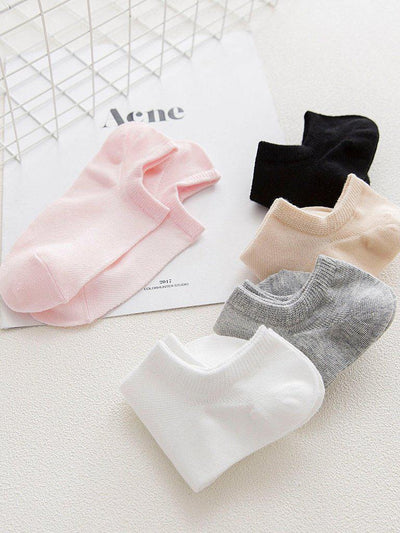 Plain Invisible Socks 5Pairs-accessories-Des Mess