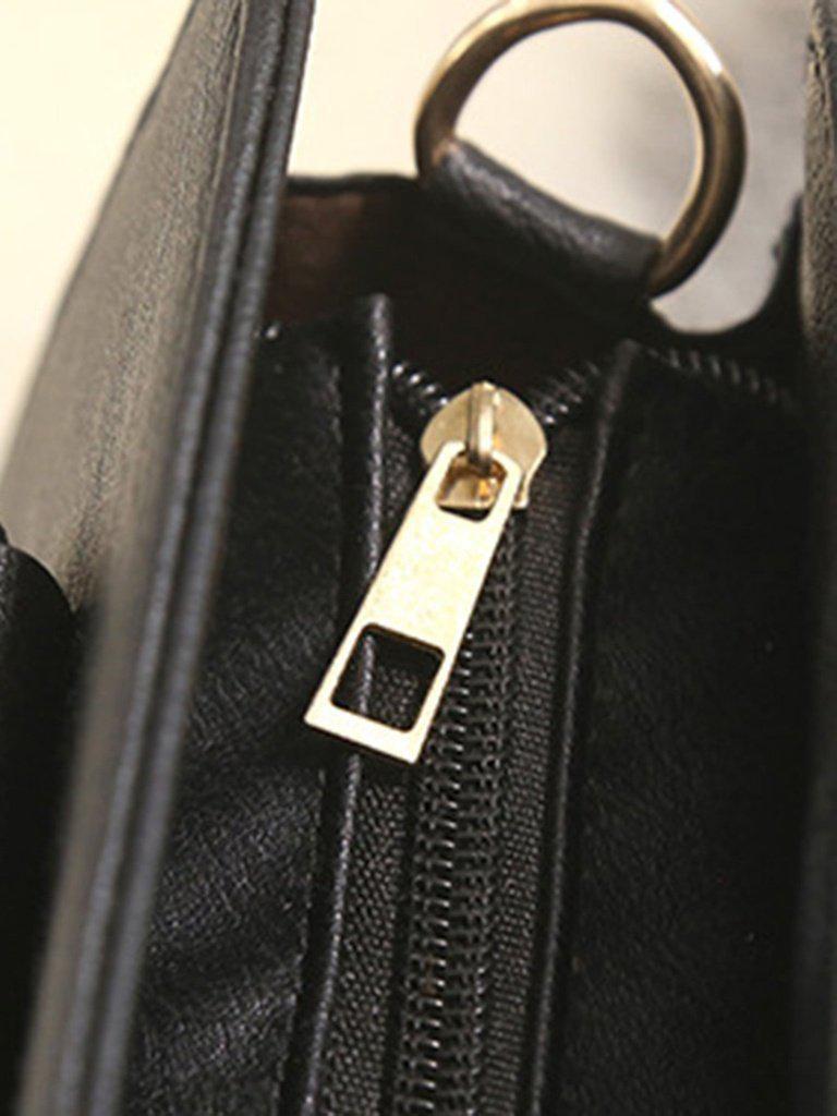 Tassel Detail Shoulder Bag With Cat Ear Handel-accessories-Des Mess