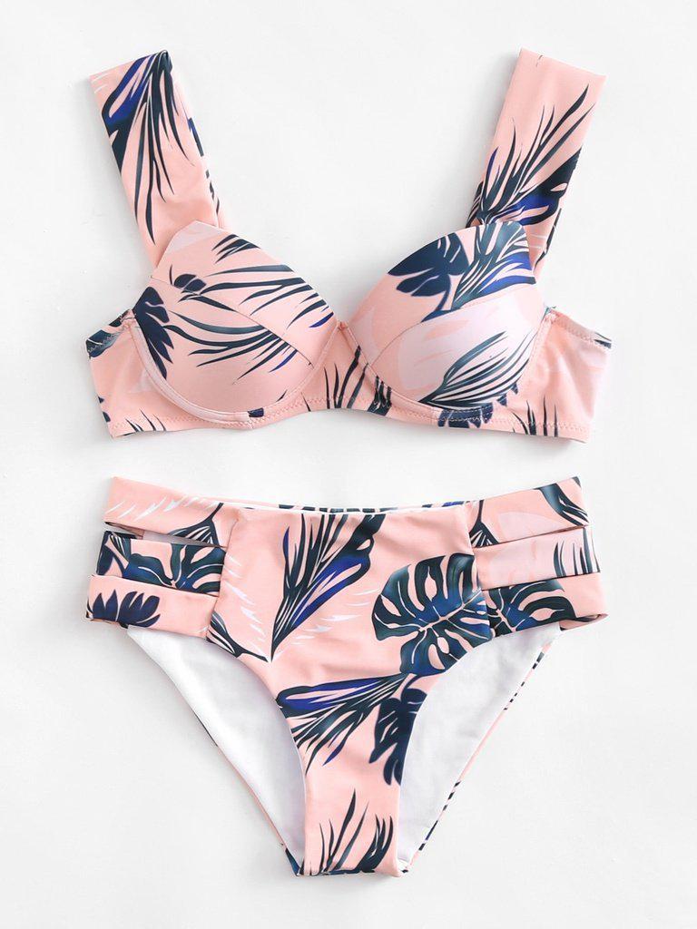 Jungle Print Bikini Set-swimwear-Des Mess