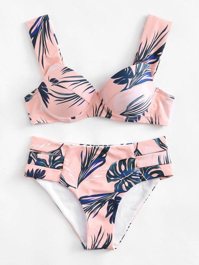 Jungle Print Bikini Set-swimwear-Des Mess
