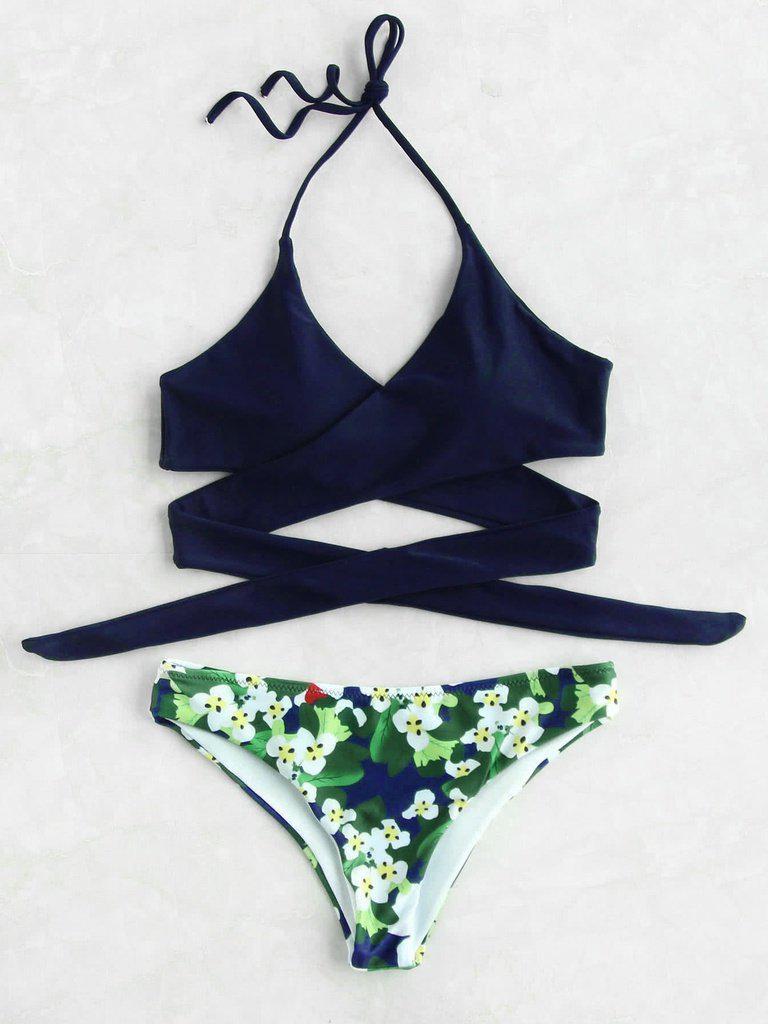 Calico Print Wrap Bikini Set--Des Mess