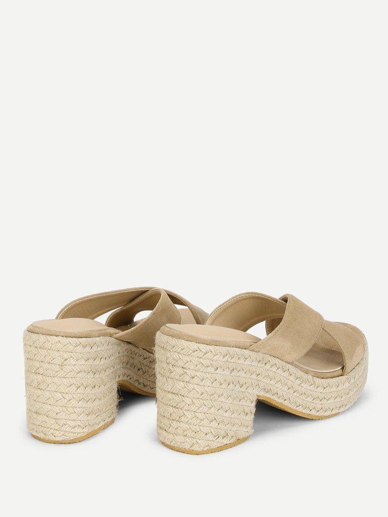 Criss Cross Suede Wedge Sandals-shoes-Des Mess