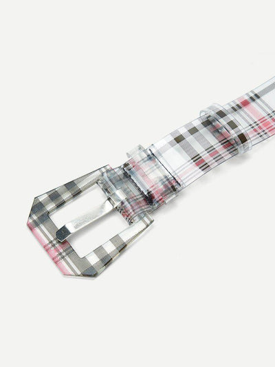 Plaid Clear Belt-accessories-Des Mess