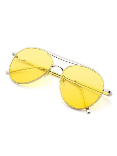 Contrast Top Bar Aviator Sunglasses-accessories-Des Mess