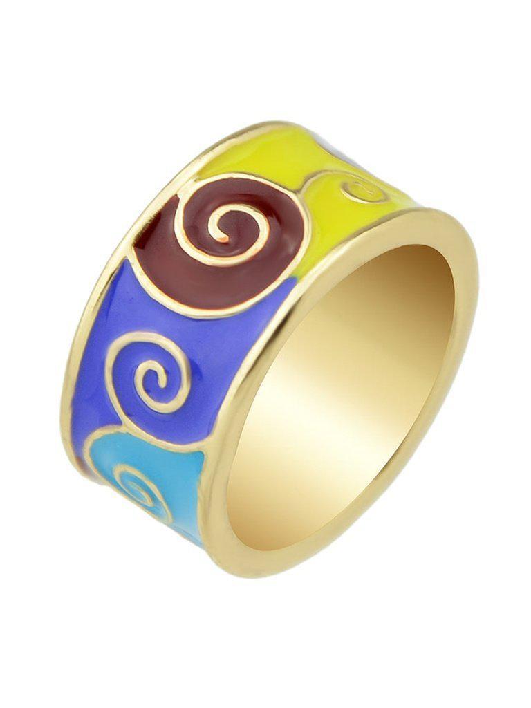 Blue-8 Round Gold Plated Finger Rings-jewelry-Des Mess