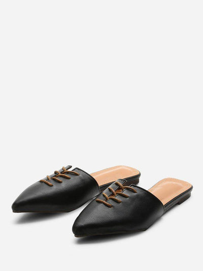 Pointed Toe Flat Mules-shoes-Des Mess