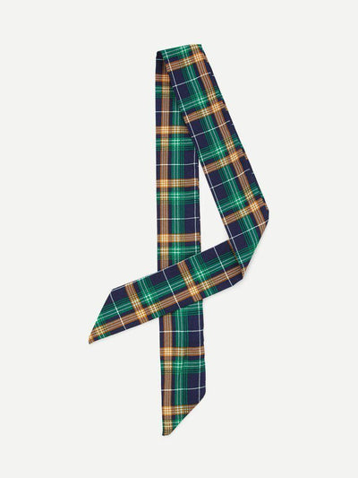 Plaid Skinny Scarf-accessories-Des Mess