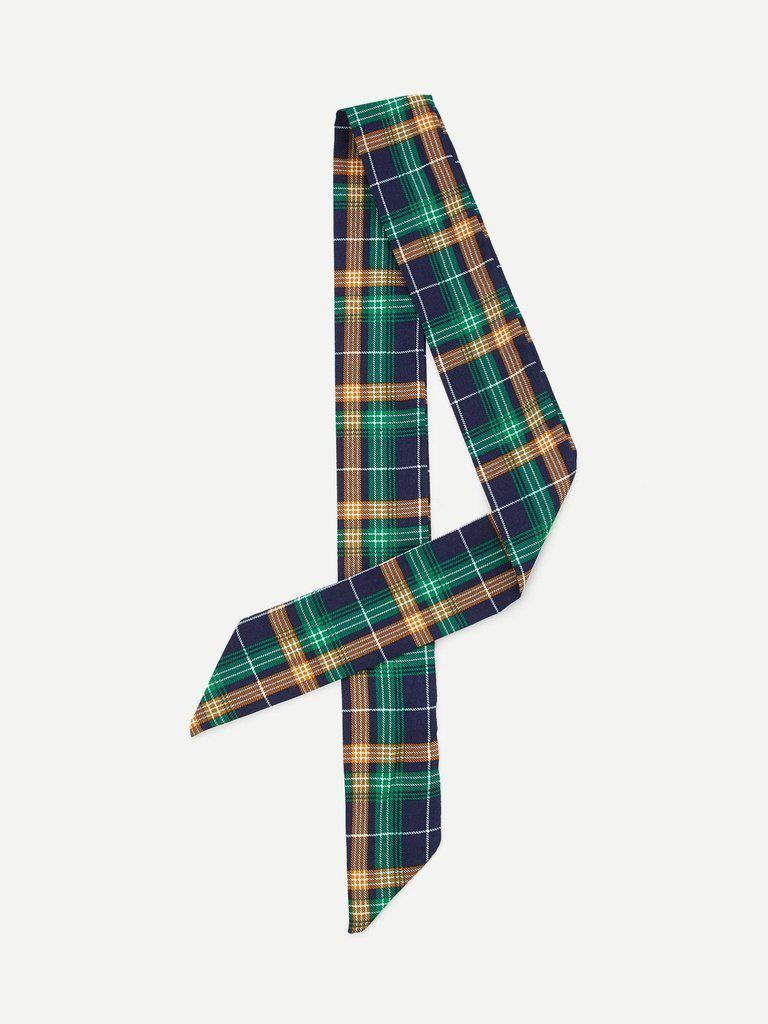 Plaid Skinny Scarf-accessories-Des Mess