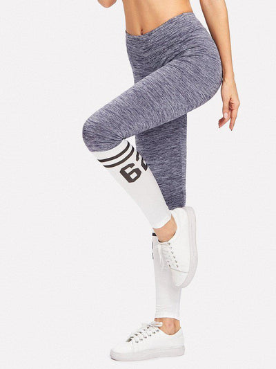 Varsity Print Space Dye Leggings-bottom-Des Mess