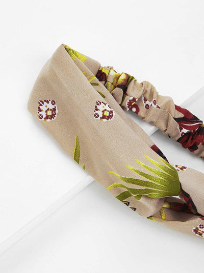 Flower Print Twist Headband-hair-Des Mess