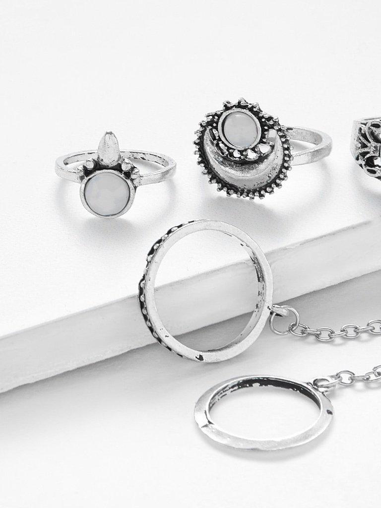 Moon Design Ring Set-jewelry-Des Mess