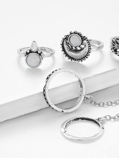 Moon Design Ring Set-jewelry-Des Mess