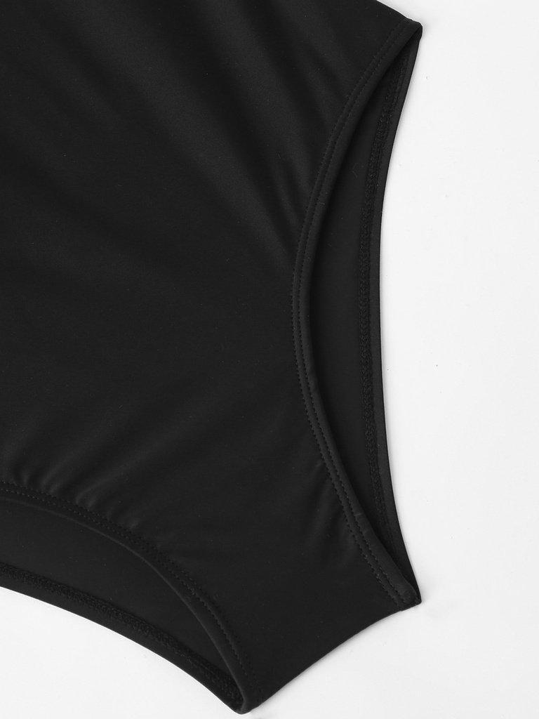 Flower Applique Backless Swimsuit-swimwear-Des Mess