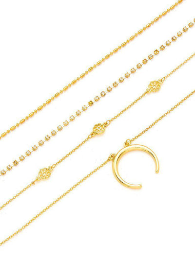 Moon Pendant Choker Necklace 3pcs-jewelry-Des Mess