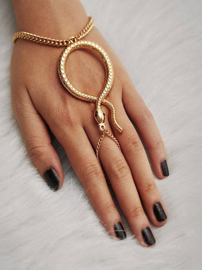 Snake Design Toe Ring Chain Bracelet-jewelry-Des Mess