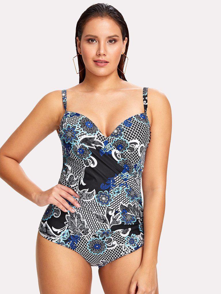 Flower Print Swimsuit-swimwear-Des Mess
