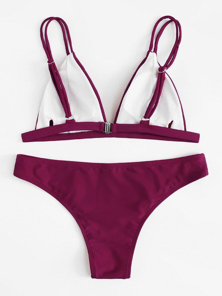 Adjust Strap Triangle Bikini Set-swimwear-Des Mess