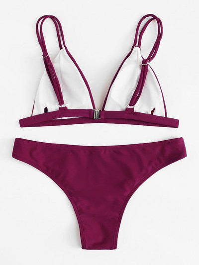 Adjust Strap Triangle Bikini Set-swimwear-Des Mess