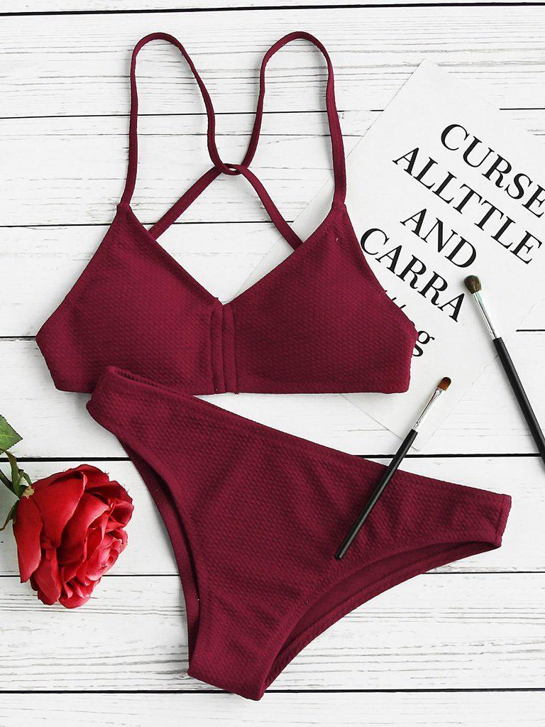 Push Up Strappy Back Bikini Set-swimwear-Des Mess