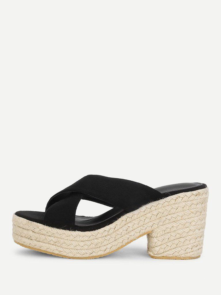 Cross Cross Suede Wedge Sandals-shoes-Des Mess