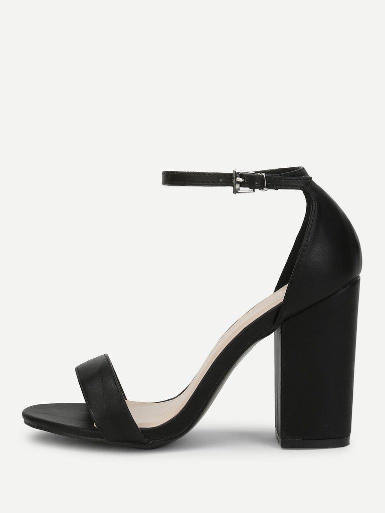 Two Part Ankle Strap Chunky Heels-shoes-Des Mess
