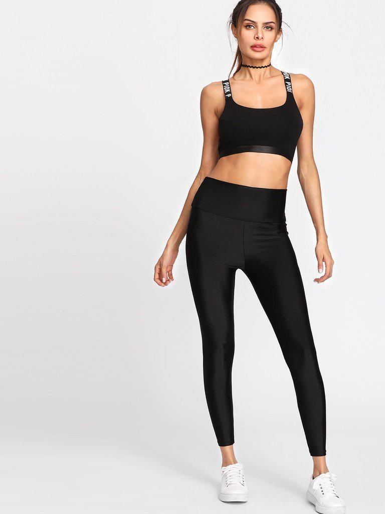 Active High Waist Crop Leggings-bottom-Des Mess