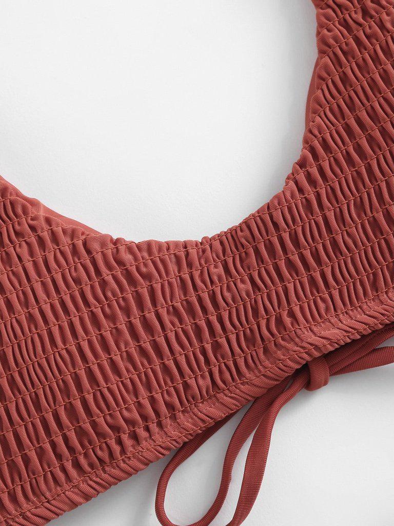 Shirred Halter Bikini Set--Des Mess