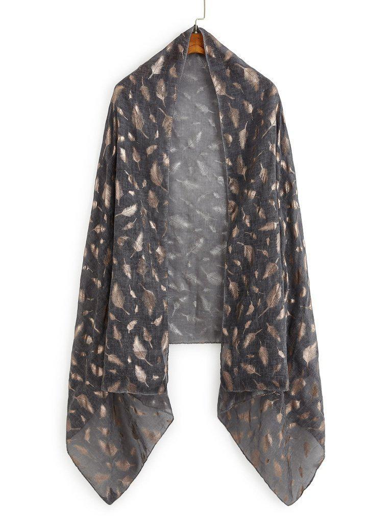 Feather Print Scarf-accessories-Des Mess