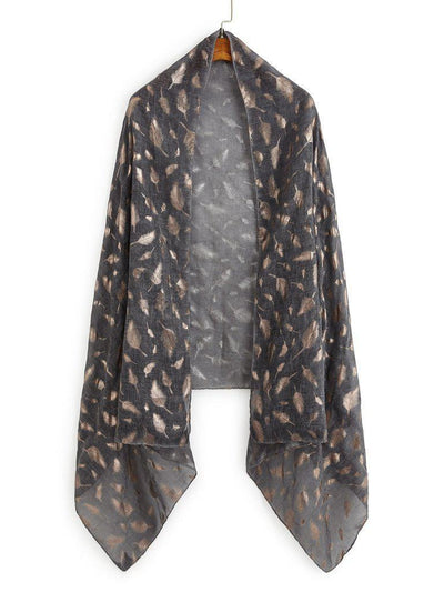 Feather Print Scarf-accessories-Des Mess
