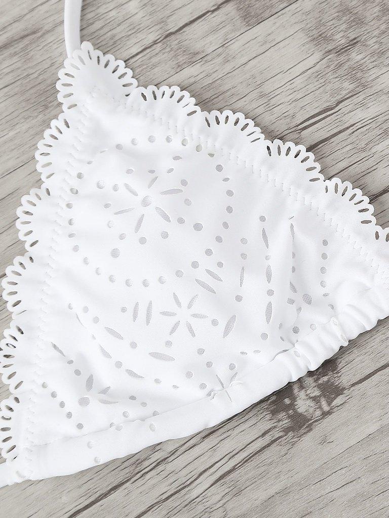 Laser Cut Scalloped Trim Bikini Set--Des Mess