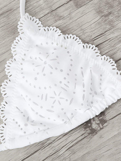 Laser Cut Scalloped Trim Bikini Set--Des Mess
