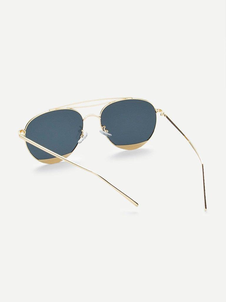 Contrast Frame Aviator Sunglasses-accessories-Des Mess