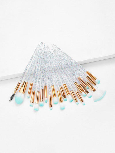 Clear Handle Makeup Brush 20pcs-makeup-Des Mess