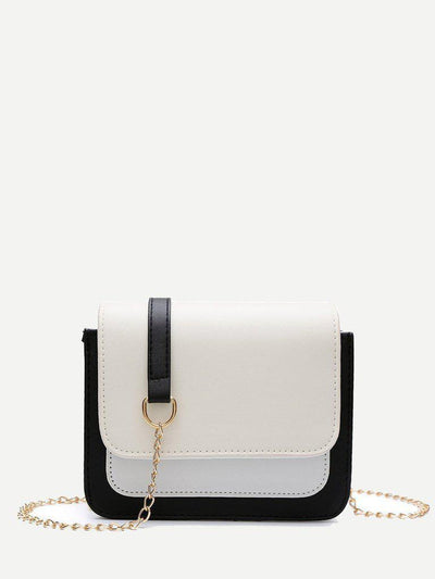 Color Block Flap Chain Bag-accessories-Des Mess