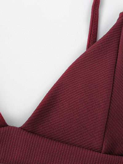 Seam Detail Triangle Bikini Set-swimwear-Des Mess