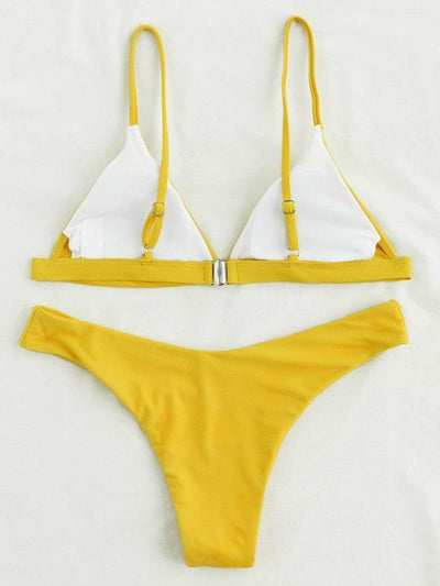 Triangle High Leg Bikini Set-swimwear-Des Mess