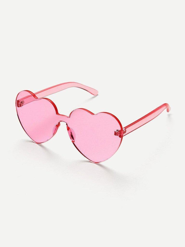 Heart Shaped Lens Rimless Sunglasses-accessories-Des Mess