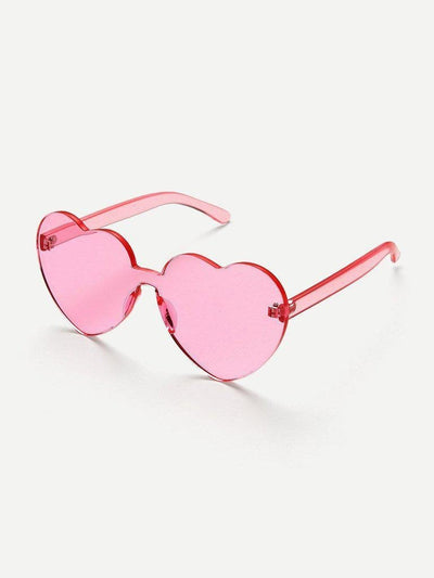Heart Shaped Lens Rimless Sunglasses-accessories-Des Mess