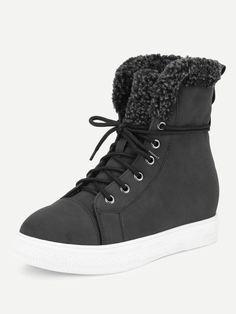 Lace Up Round Toe Ankle Boots-shoes-Des Mess