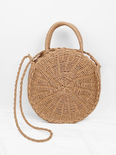 Round Straw Tote Bag-accessories-Des Mess