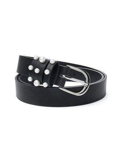 Faux Pearl Detail Belt-accessories-Des Mess