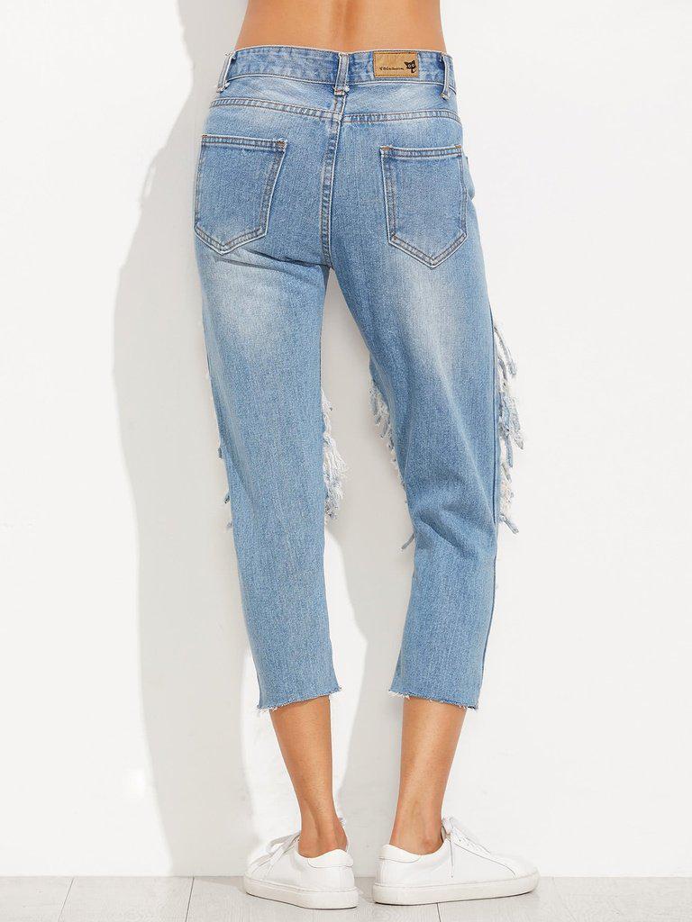 Extreme Distressed Knees Jeans-bottom-Des Mess