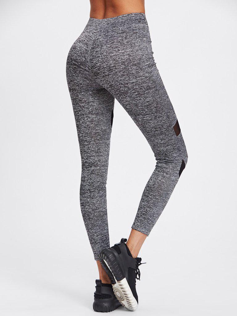 Mesh Insert Marled Knit Leggings-bottom-Des Mess