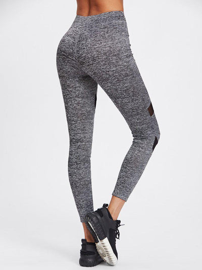 Mesh Insert Marled Knit Leggings-bottom-Des Mess