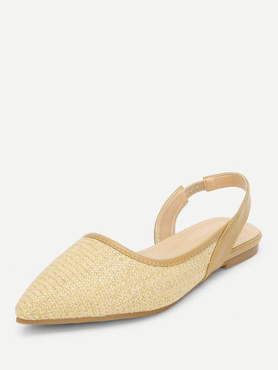 Pointed Toe Straw Flats-shoes-Des Mess