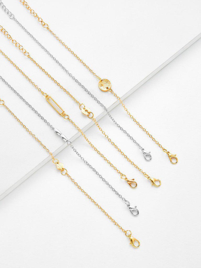 Geometric Design Link Bracelet Set-jewelry-Des Mess