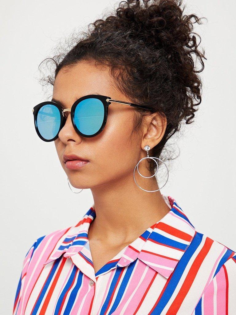 Two Tone Frame Flat Lens Sunglasses-accessories-Des Mess