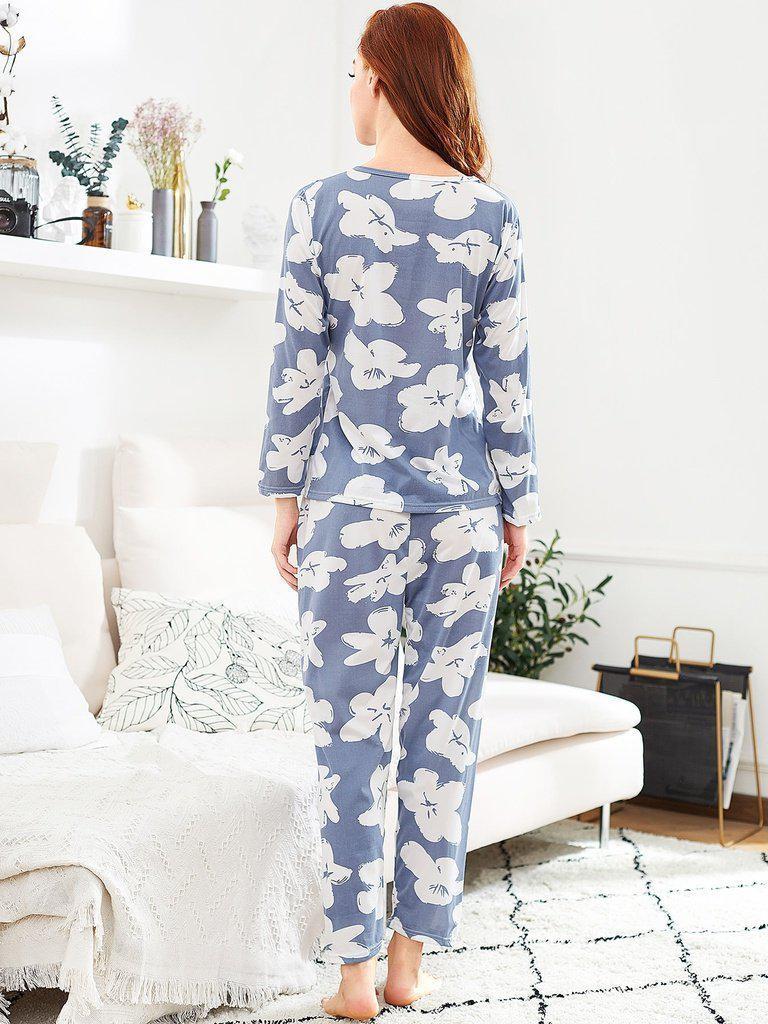 Florals Tee & Pants Pj Set-loungewear-Des Mess