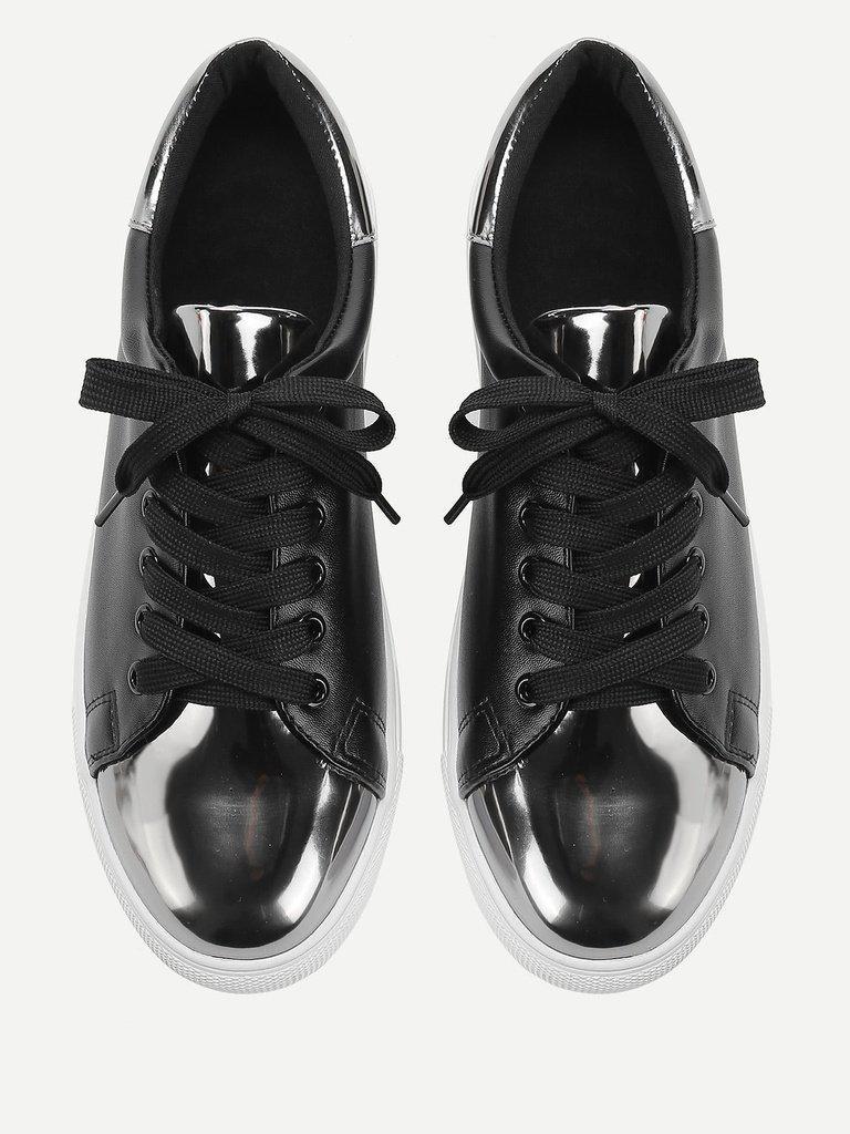 Two Tone Round Toe Sneakers-shoes-Des Mess