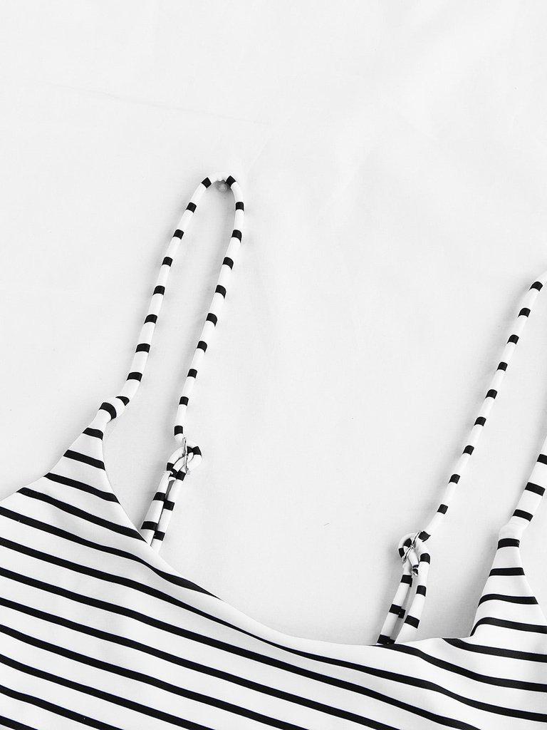 Striped Beach Bikini Set-swimwear-Des Mess